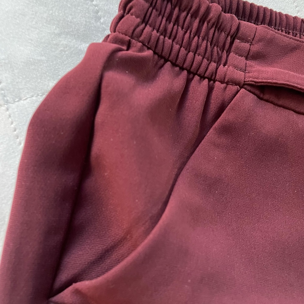 Ann Taylor Factory Burgundy Dress Pants Slacks Belt Wide Leg Size 8 - Picture 2 of 11
